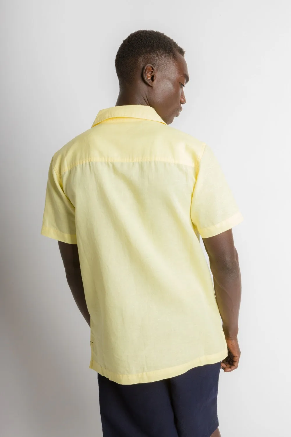 MStar | Men's Linen Cotton Blend Short Sleeve Safari Shirt