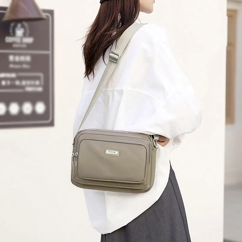 Multiple Compartment Nylon Bag Minimalist Crossbody Work Bag For Women