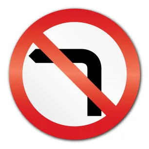 No left turn 600mm (Post/Fence Fix)