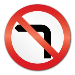 No left turn 600mm (Post/Fence Fix)