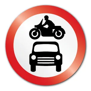 No motorbikes or cars 600mm (Post/Fence Fix)