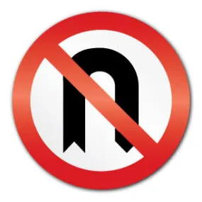 No U turns 600mm (Post/Fence Fix)