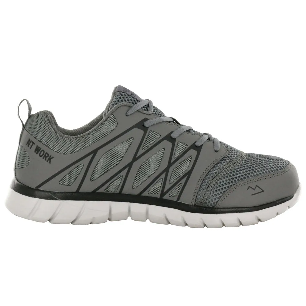 NT Work Men's Phoenix Charcoal Alloy Toe Slip-Resistant Athletic Work Shoe