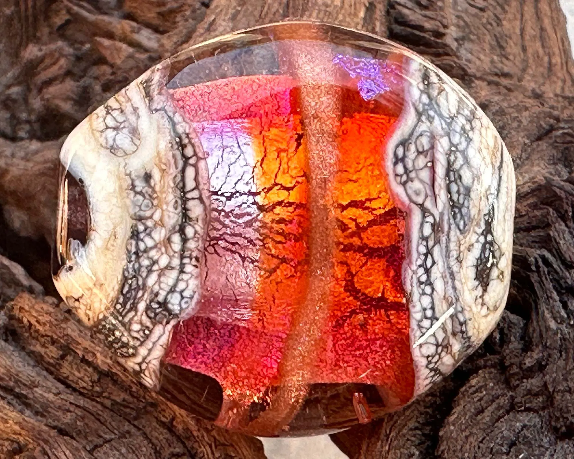 Orange Organic Lampwork Focal Bead SRA