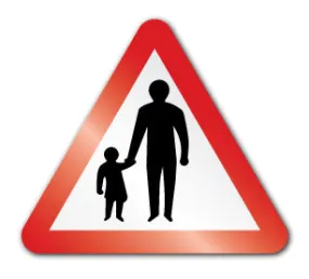 Pedestrians in road symbol (Post/Fence Fix)