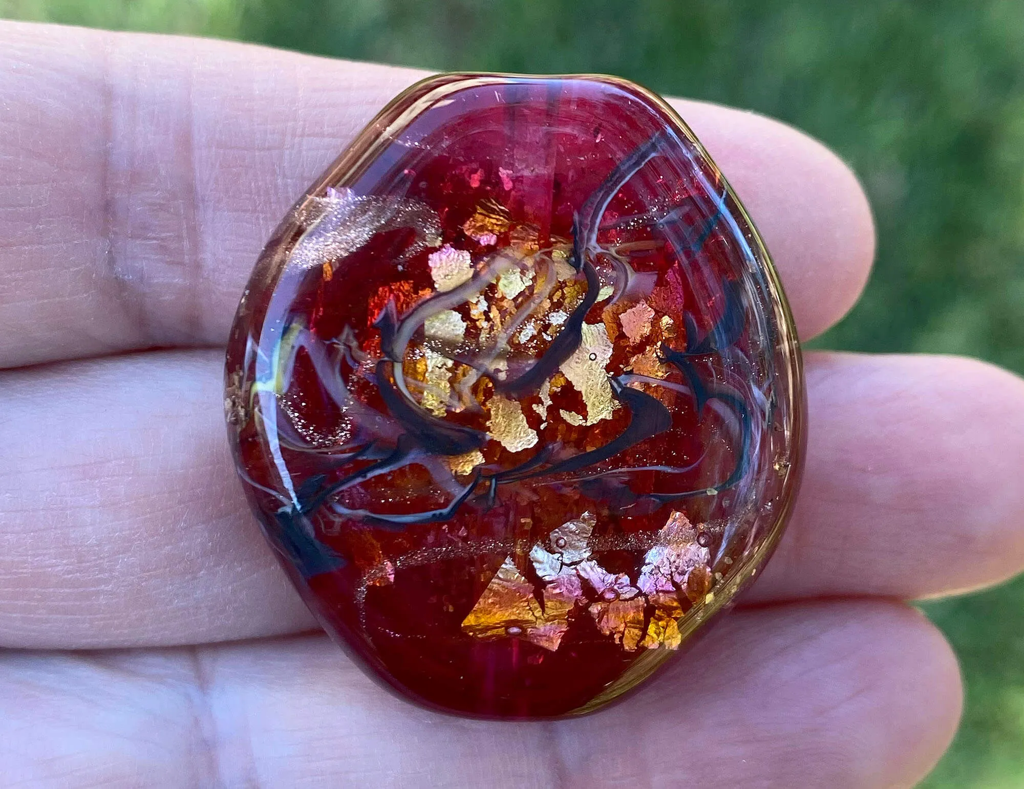 Pink Bling Mica Lampwork Focal Bead SRA
