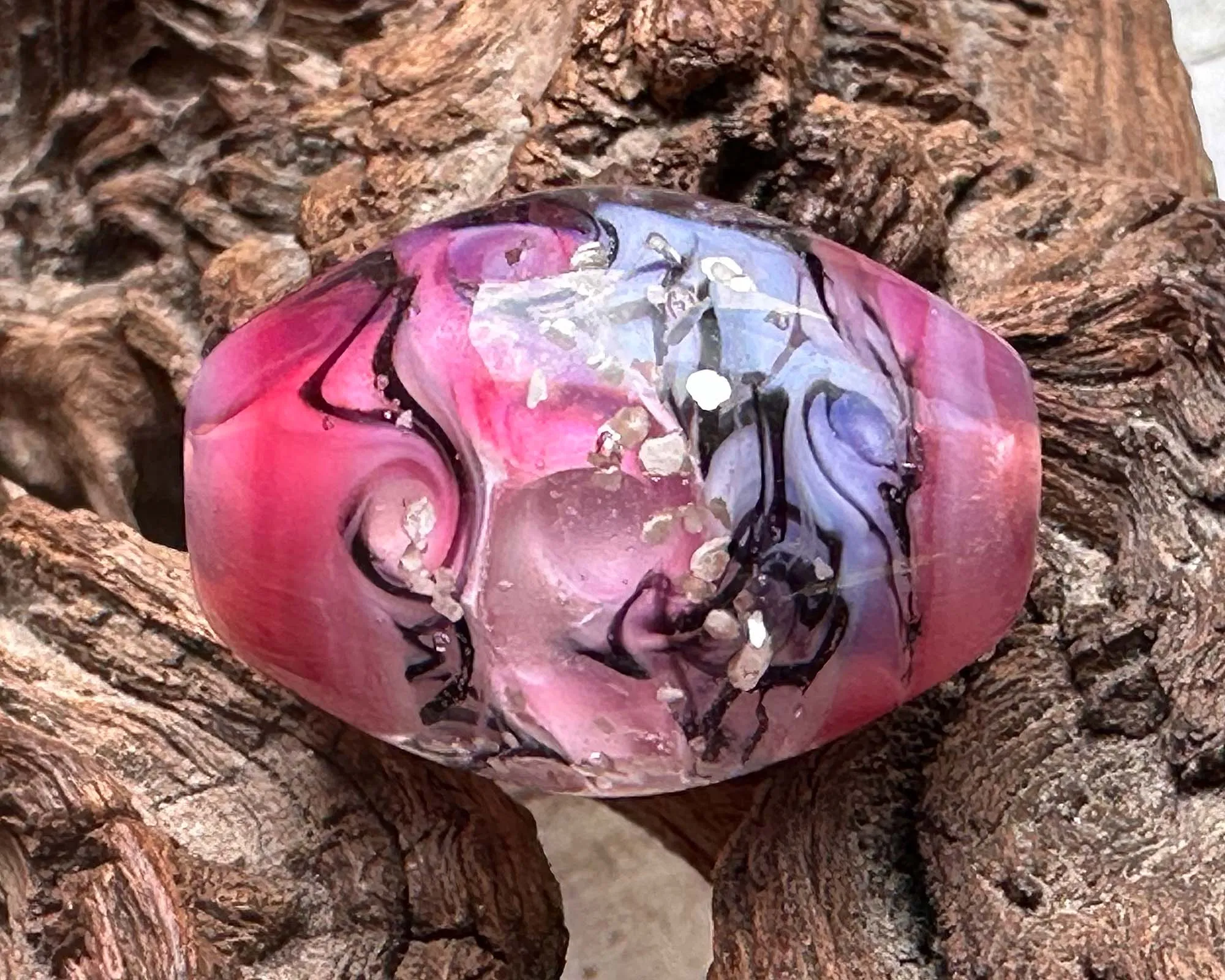Pink Fantasy Lampwork Focal Bead