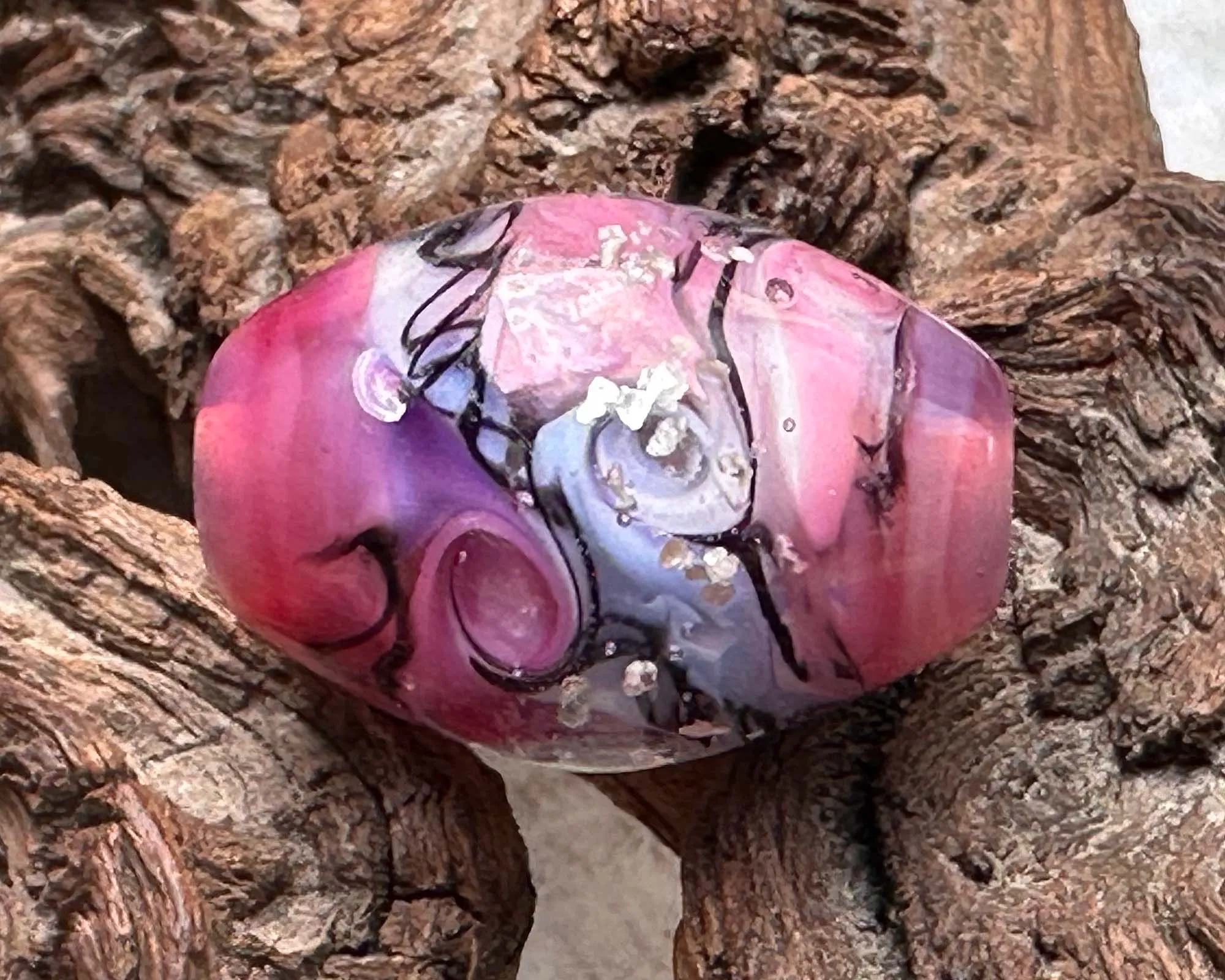 Pink Fantasy Lampwork Focal Bead