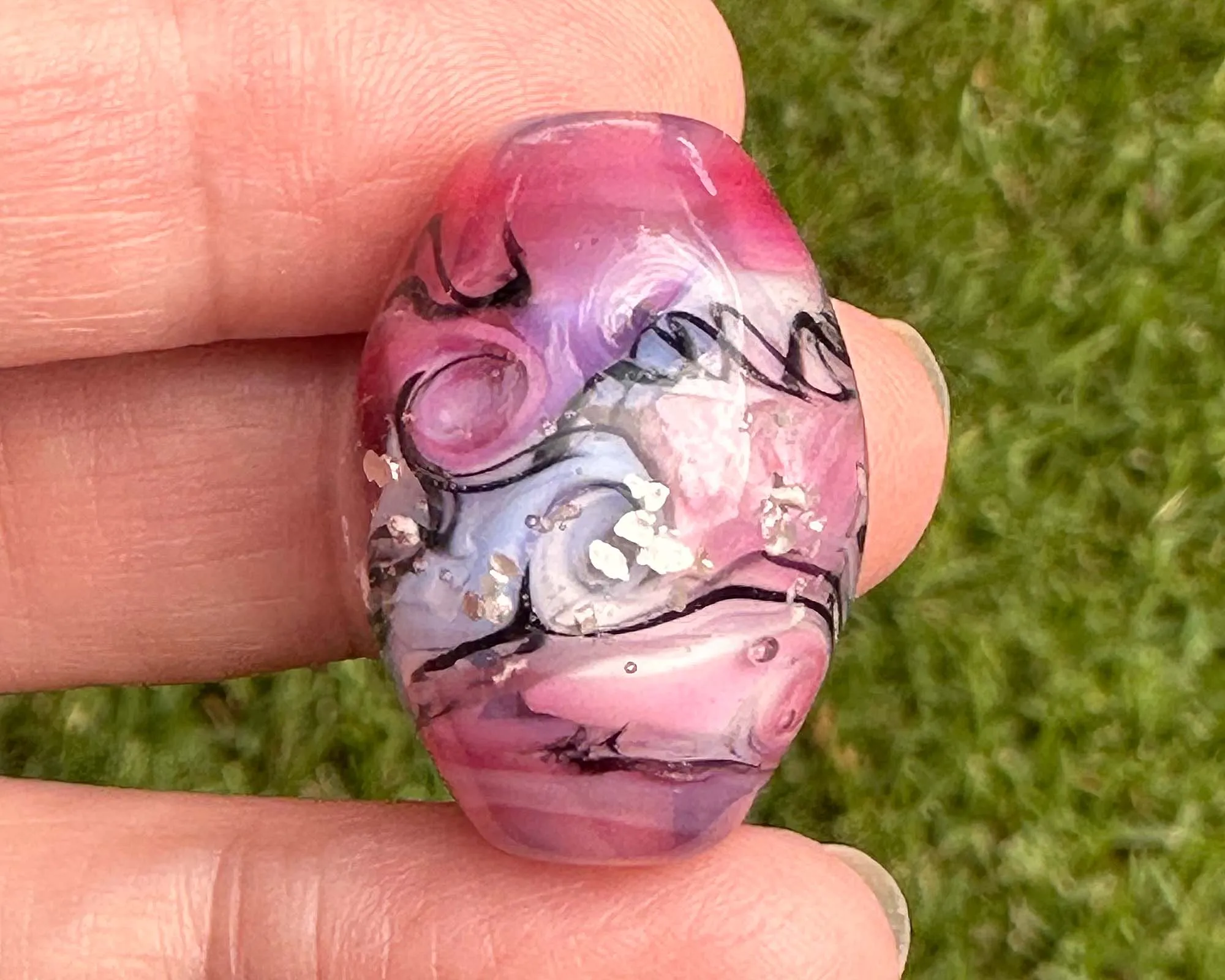 Pink Fantasy Lampwork Focal Bead
