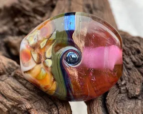 Pink Mosaic Lampwork Focal Bead SRA