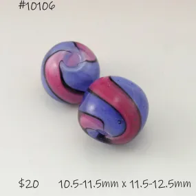 Pink Purple Black Sparkle Twist Round Pair (Copy)