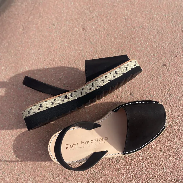 Platform Avarcas | Double Black (Padded)