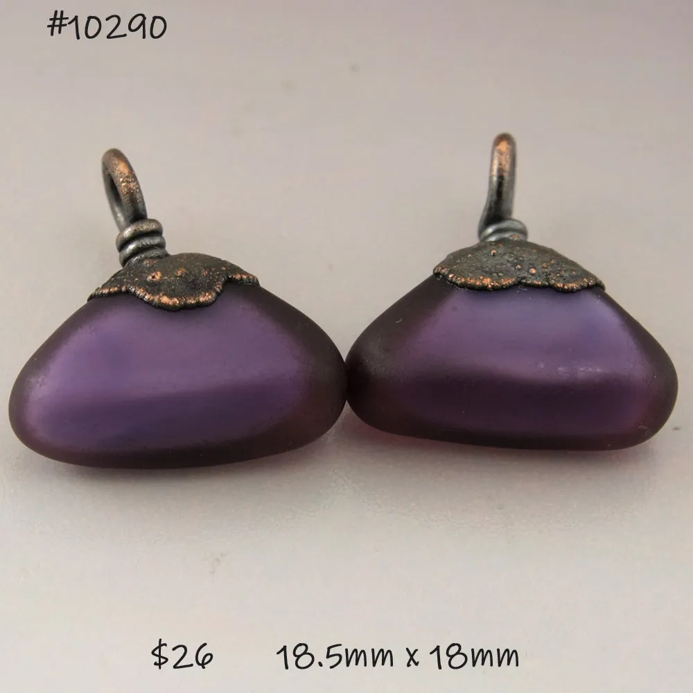Purple Geometric Triangles with Copper Electroforming Pair