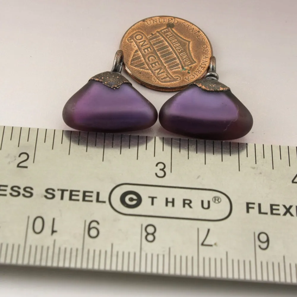 Purple Geometric Triangles with Copper Electroforming Pair