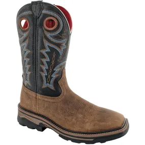 R. Watson Men's Coffee Distressed Waterproof Steel Toe Work Boots RW1012-STWP