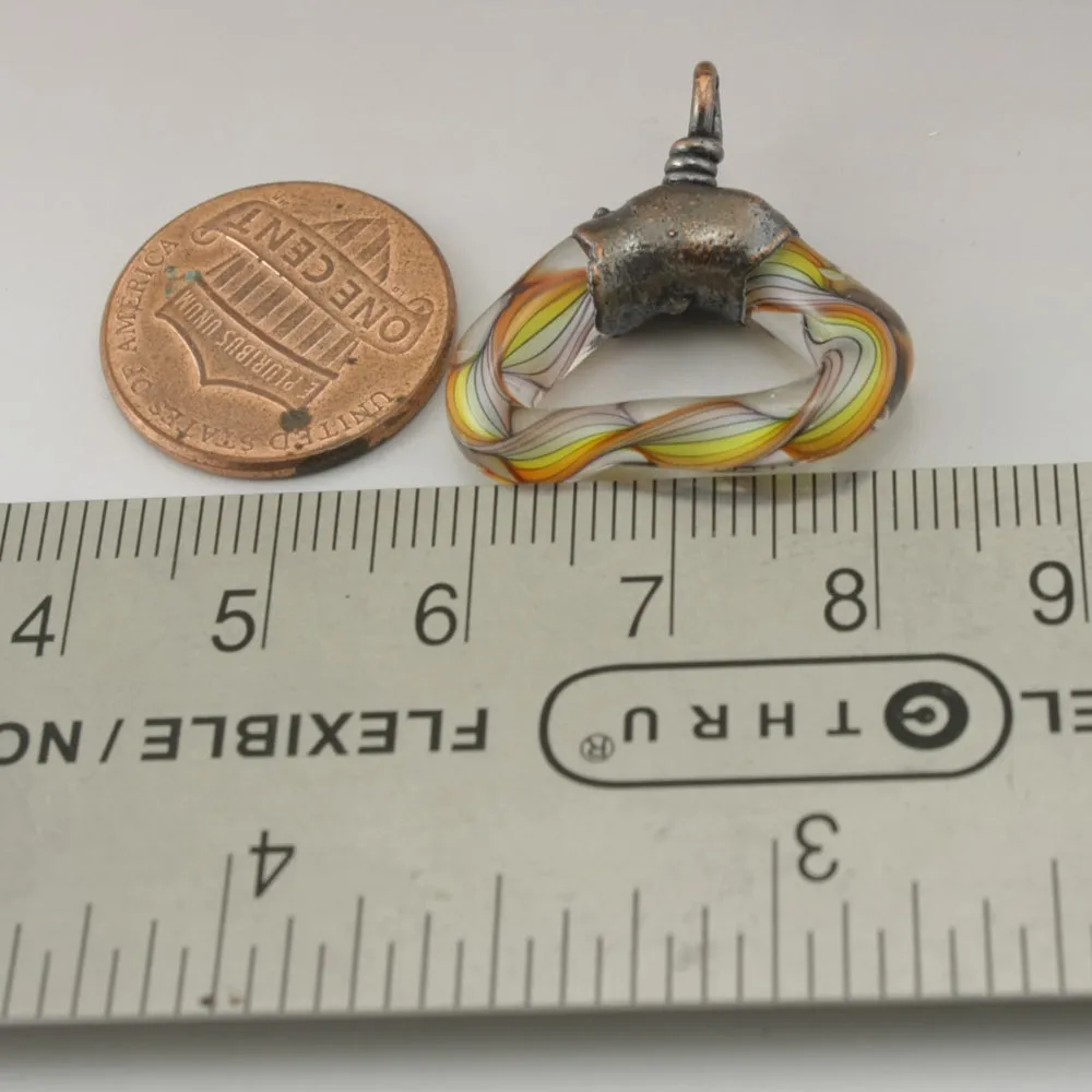 Rainbow Helix Twist Triangle with Copper Electroforming