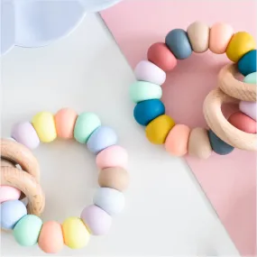 Rainbow Teething Rattle - Pastel