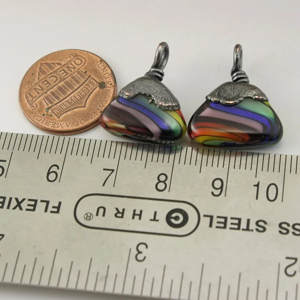 Rainbow Twistie Geometric Triangles with Copper Electroforming Pair