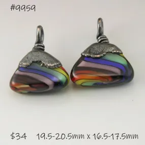 Rainbow Twistie Geometric Triangles with Copper Electroforming Pair