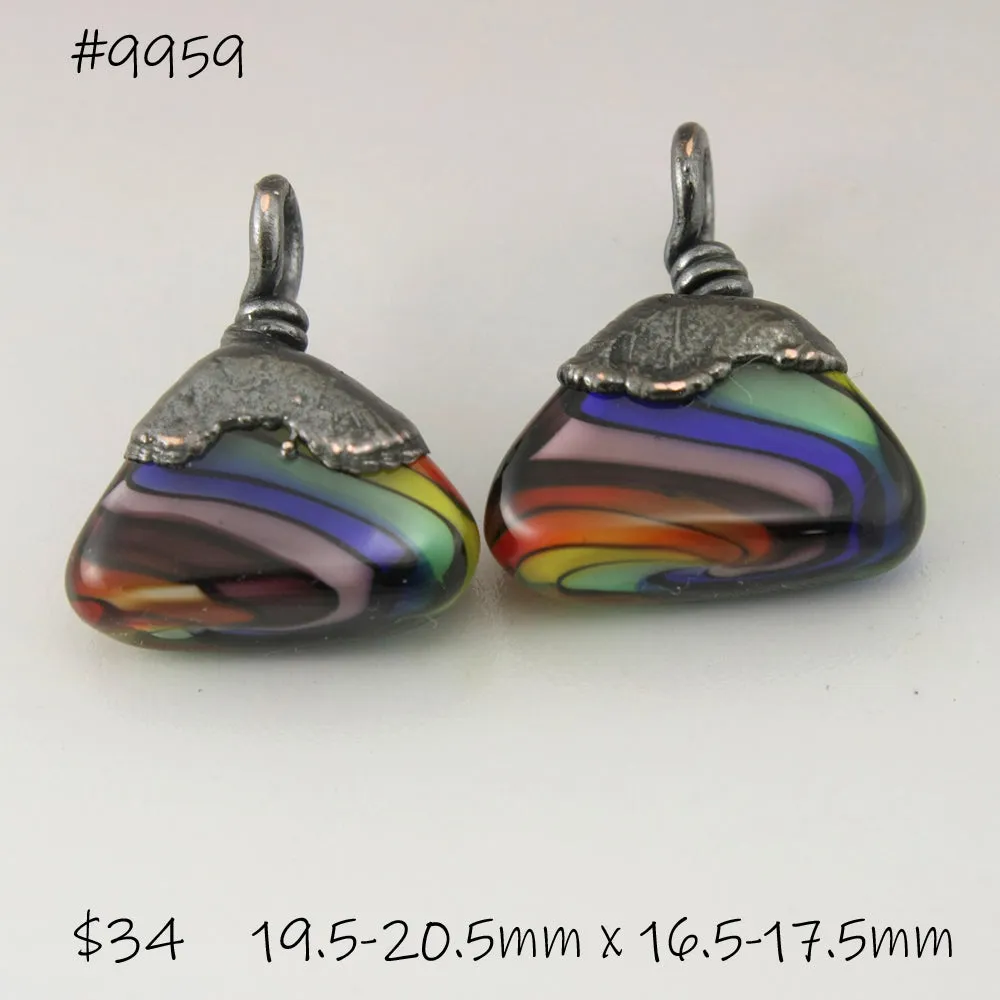 Rainbow Twistie Geometric Triangles with Copper Electroforming Pair