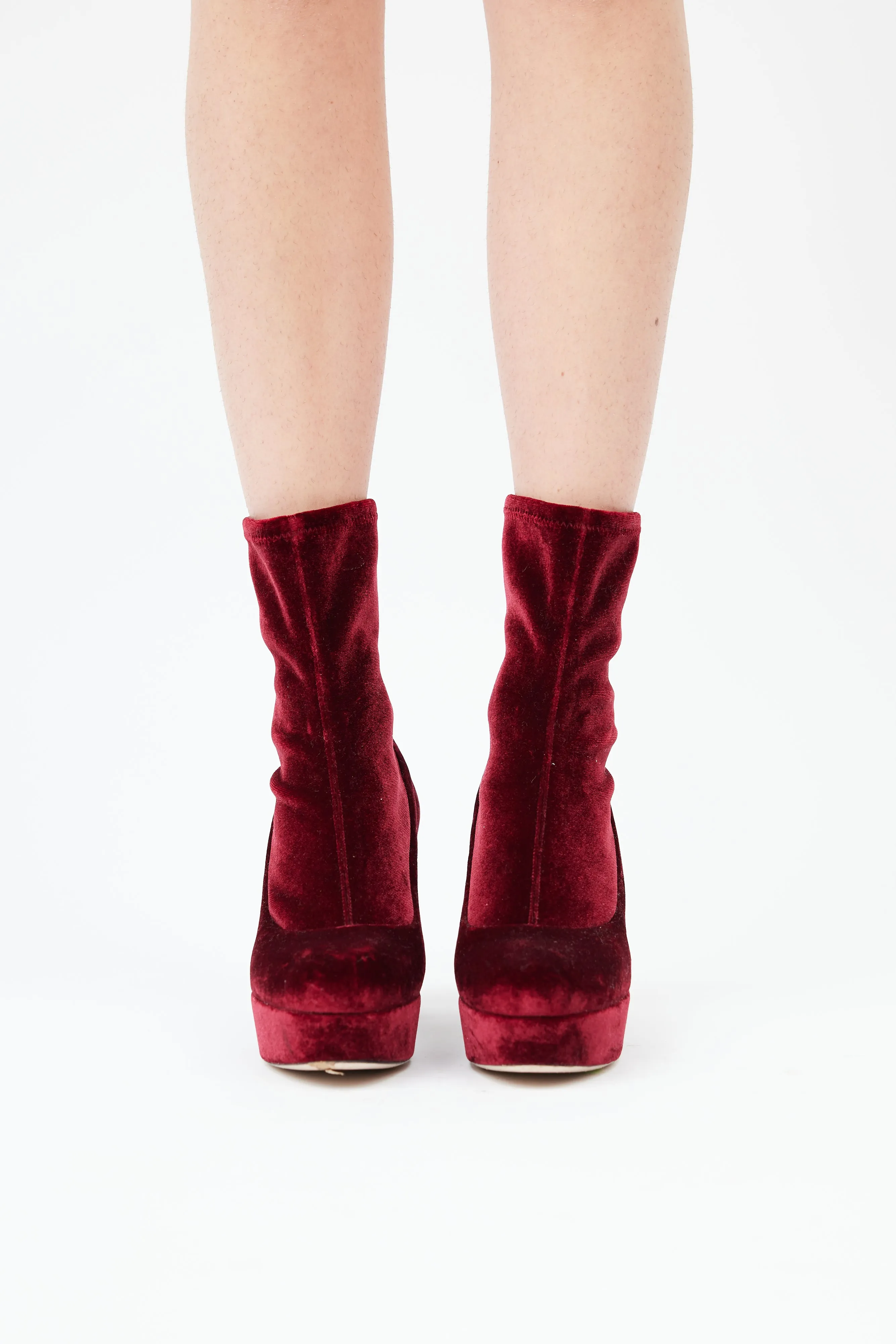 Red Velvet Platform Boot