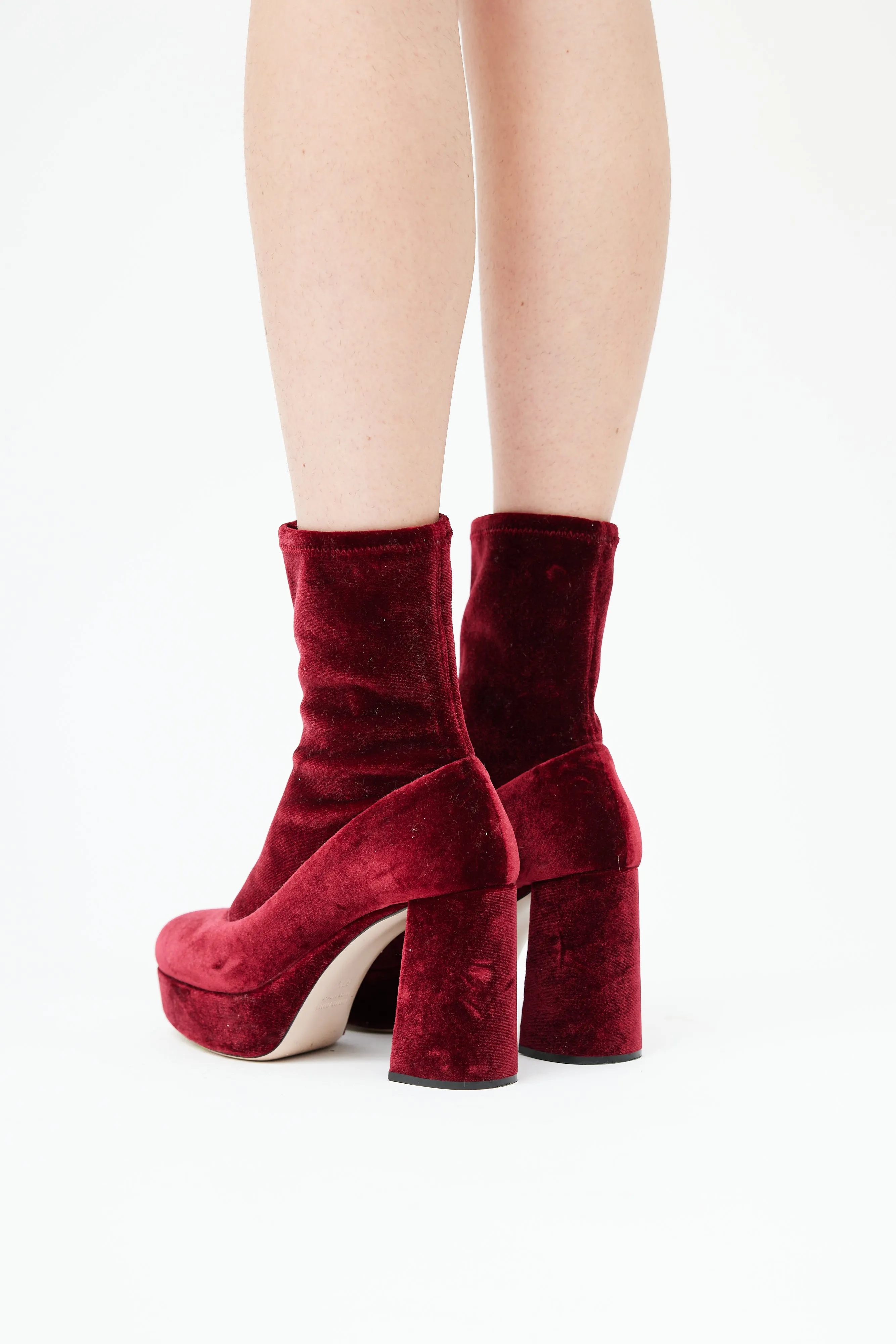 Red Velvet Platform Boot