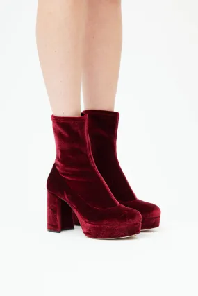 Red Velvet Platform Boot