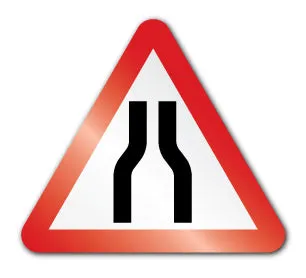 Road narrows on both sides ahead symbol (Post/Fence Fix)