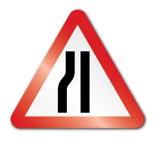 Road narrows on left ahead symbol (Post/Fence Fix)