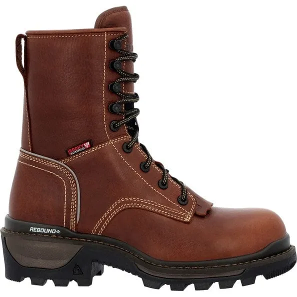 Rocky Men's Brown Rams Horn Waterproof Logger Work Boot RKK0395