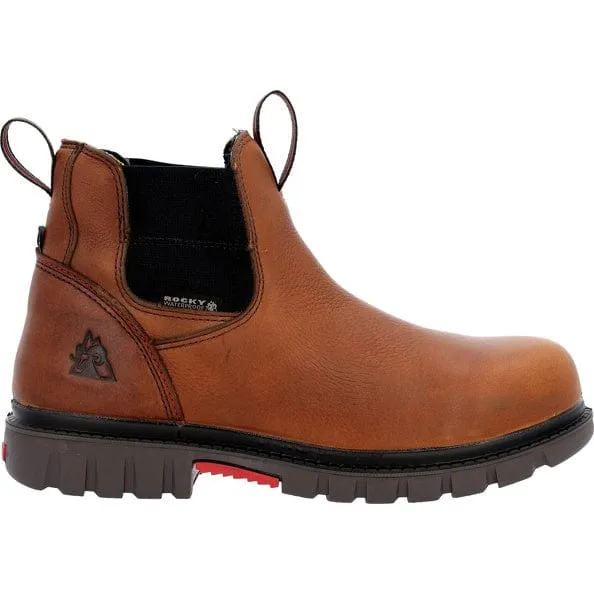Rocky Men's Chelsea Worksmart Brown Waterproof Composite Toe Work Boot RKK0400