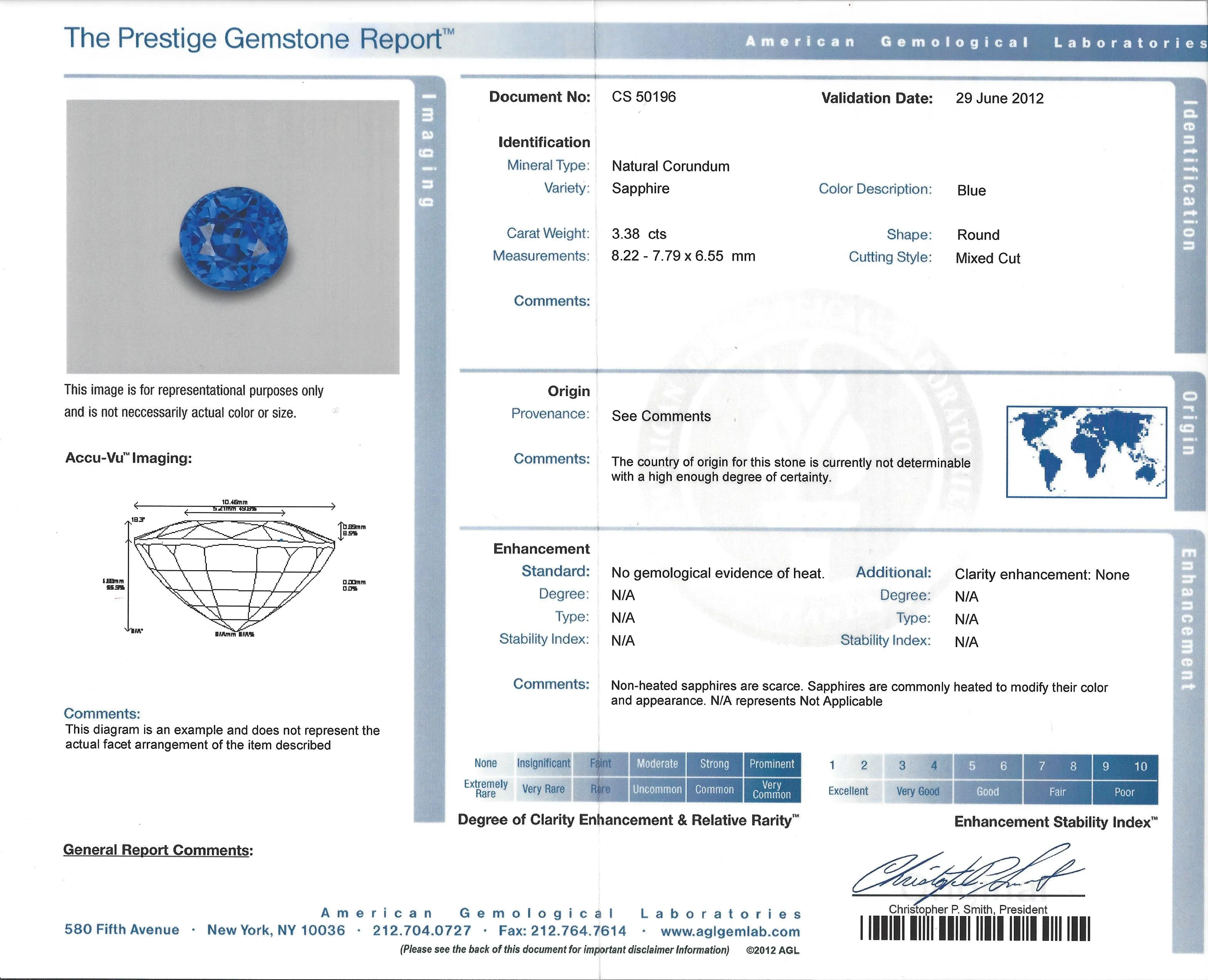 Sapphire, 3.38 Carat No Heat, and Diamond Ring in Platinum