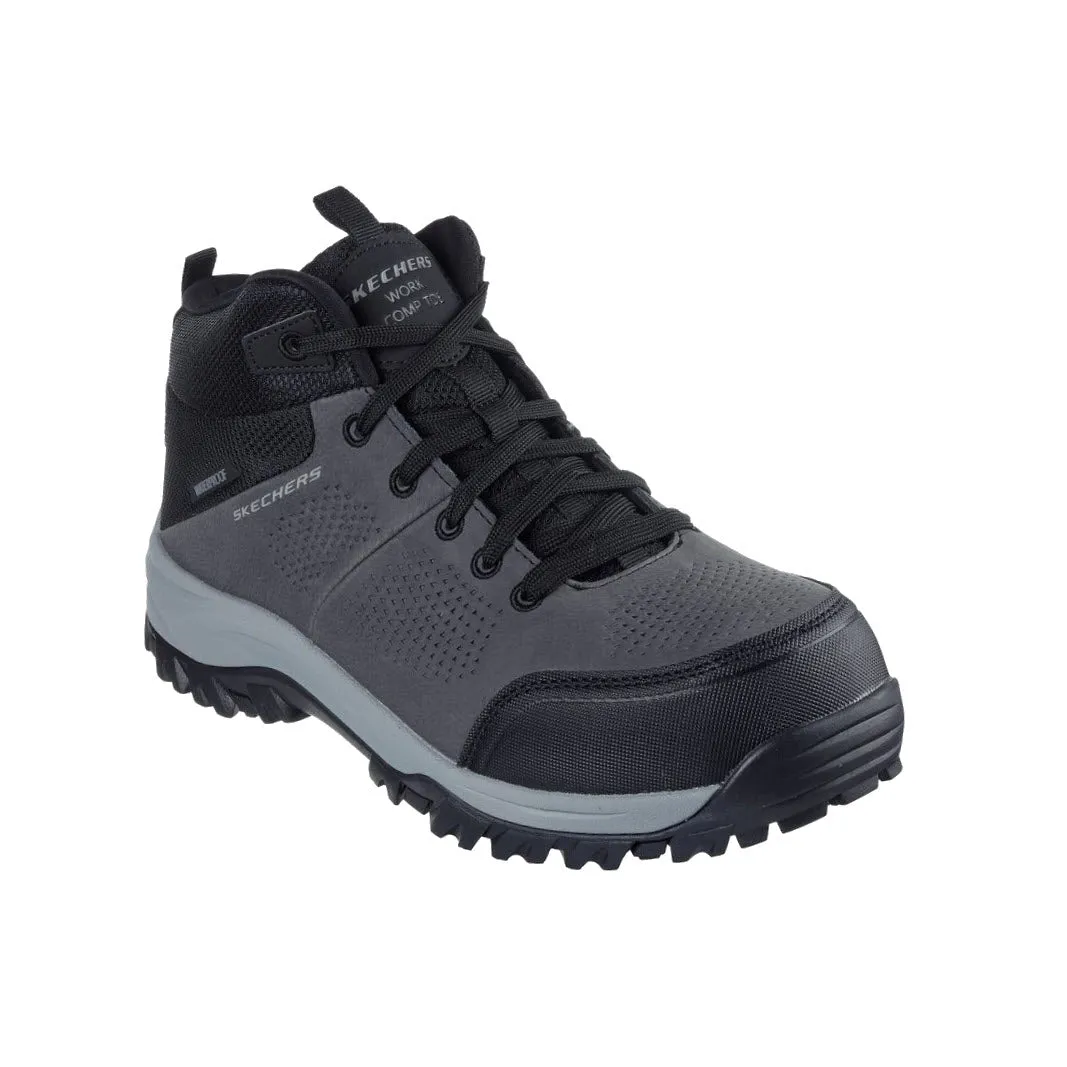 SKECHERS COMPOSITE TOE RELMENT ERETT LACE UP WATERPROOF HIKER CHARCOAL - MENS