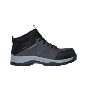 SKECHERS COMPOSITE TOE RELMENT ERETT LACE UP WATERPROOF HIKER CHARCOAL - MENS