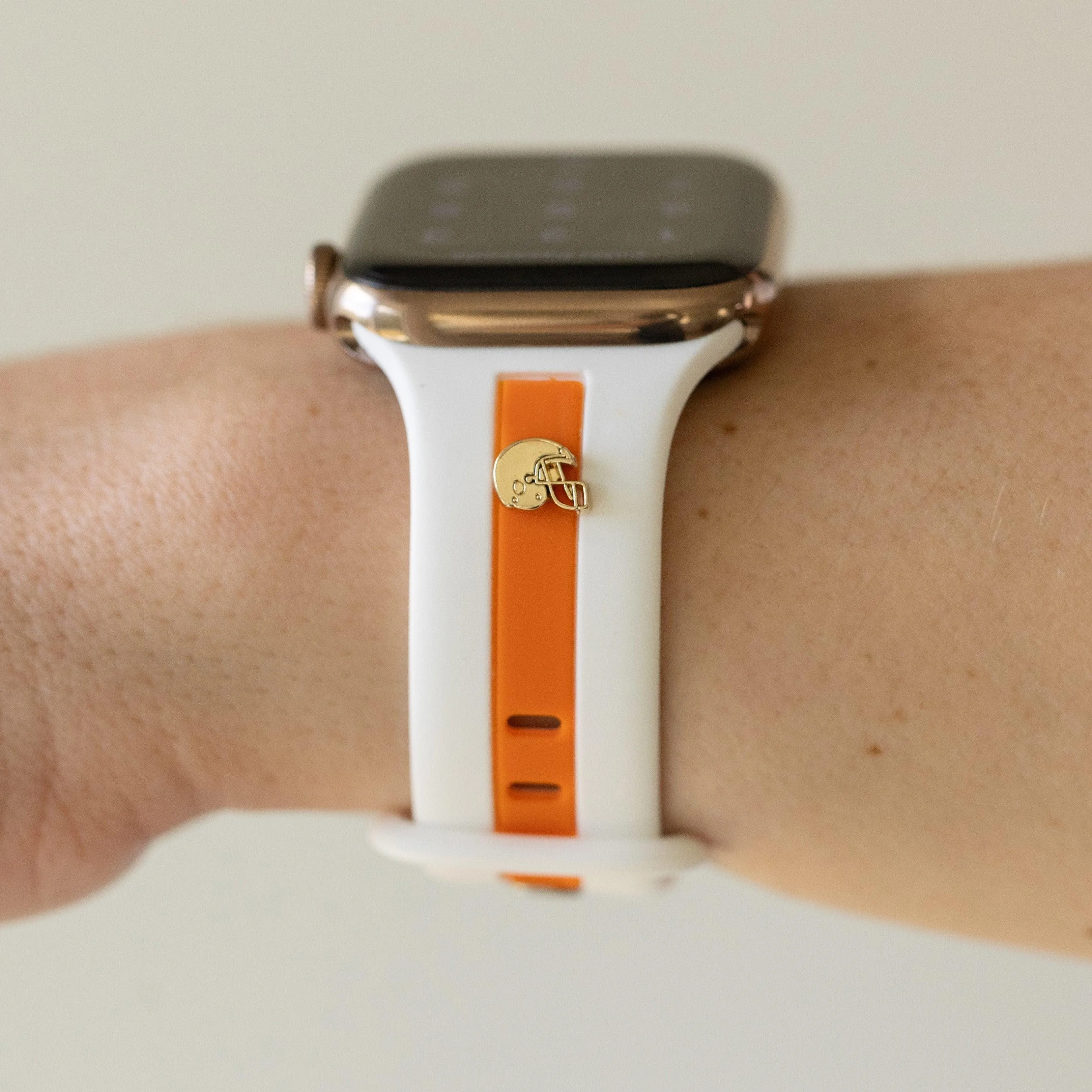 Skye White & Orange Smart Watch Band