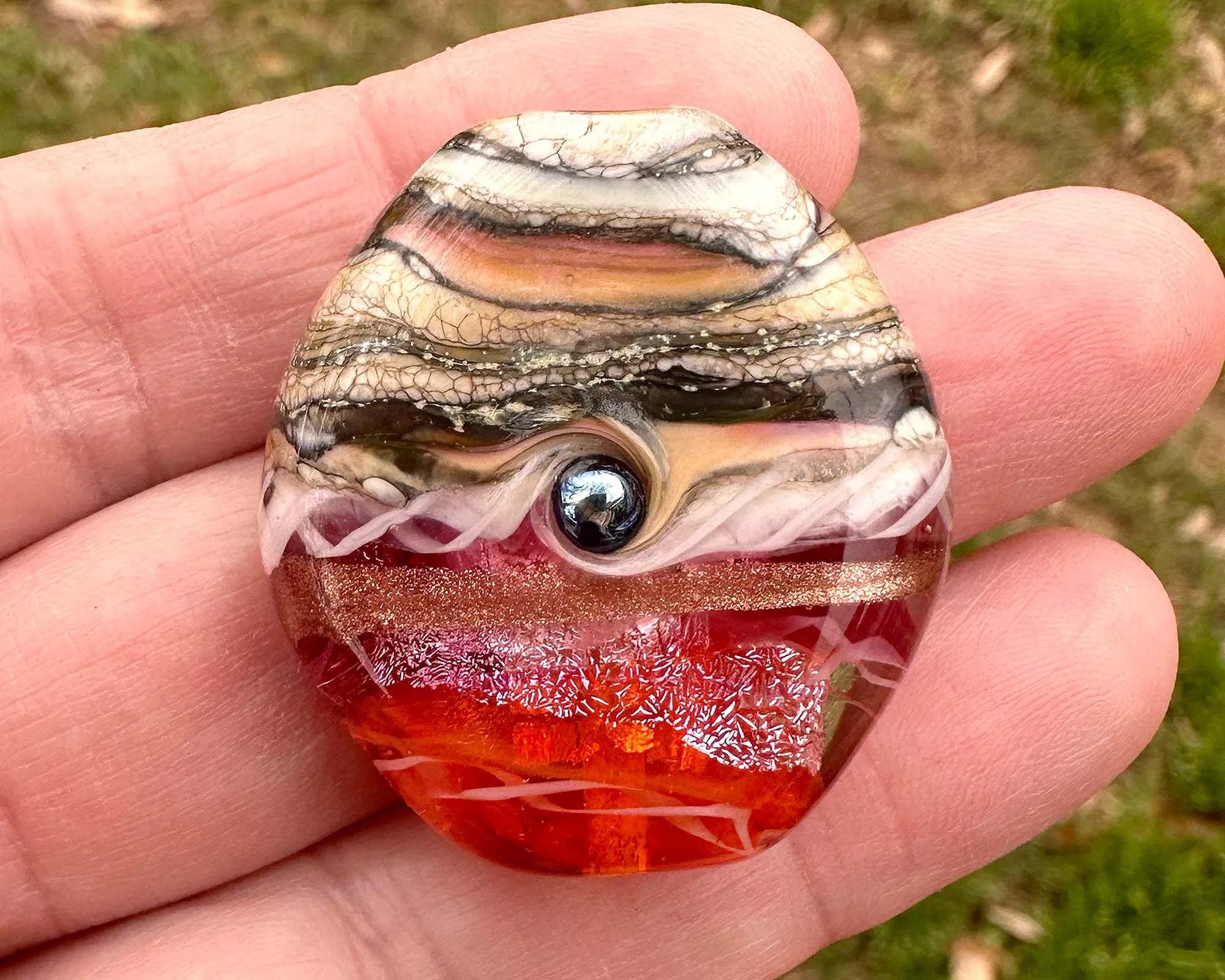 Sunset Organic Lampwork Focal Bead SRA