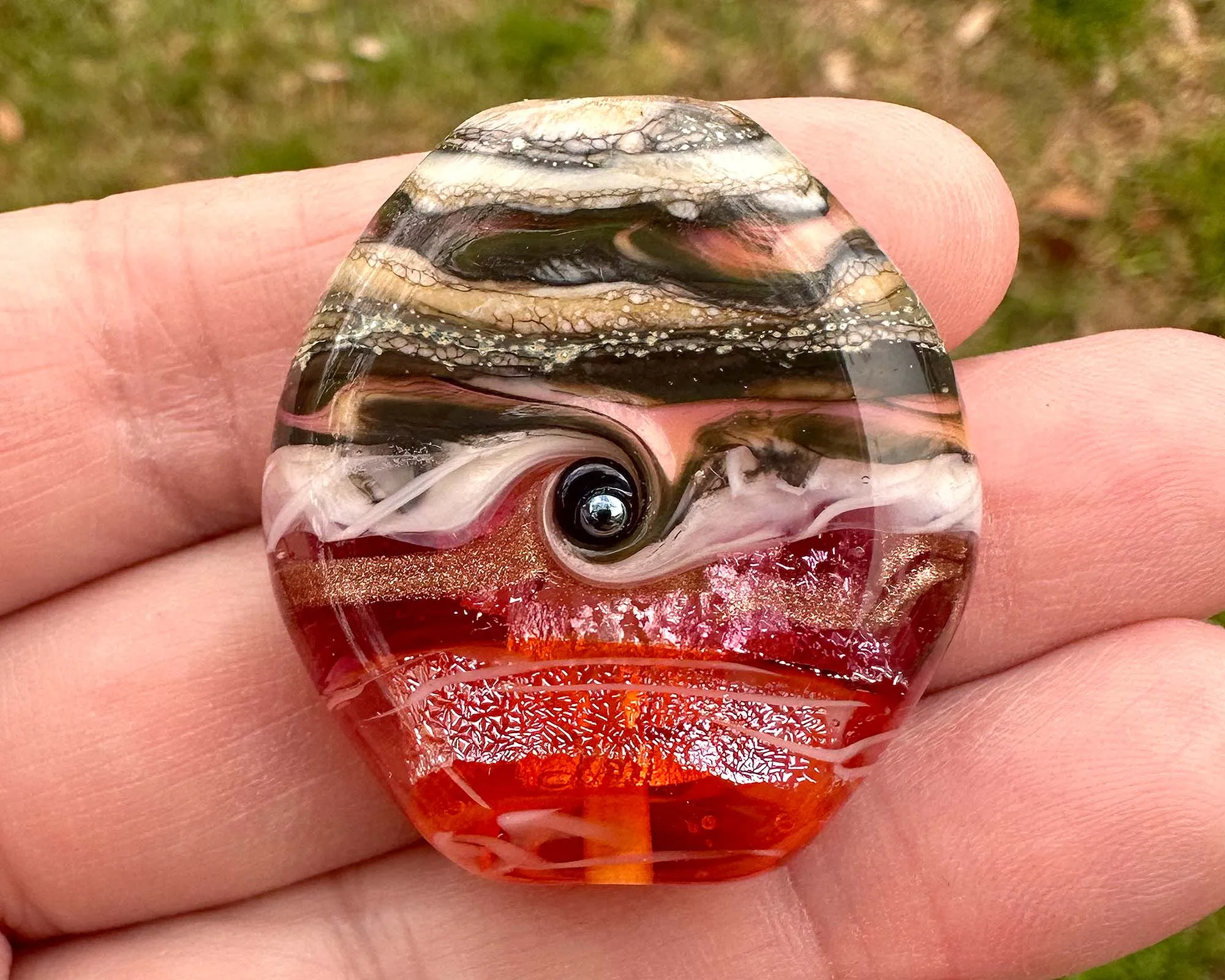 Sunset Organic Lampwork Focal Bead SRA