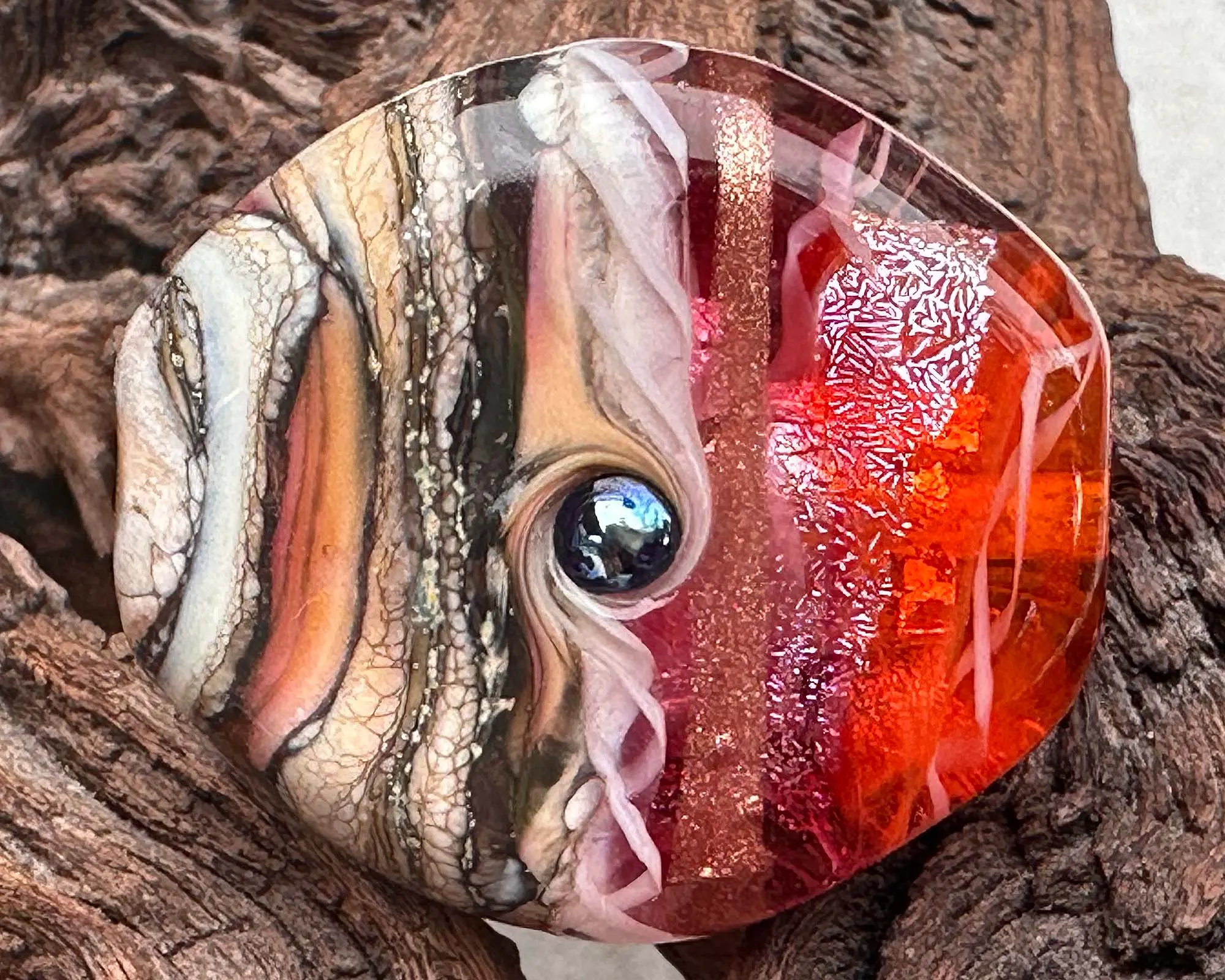 Sunset Organic Lampwork Focal Bead SRA