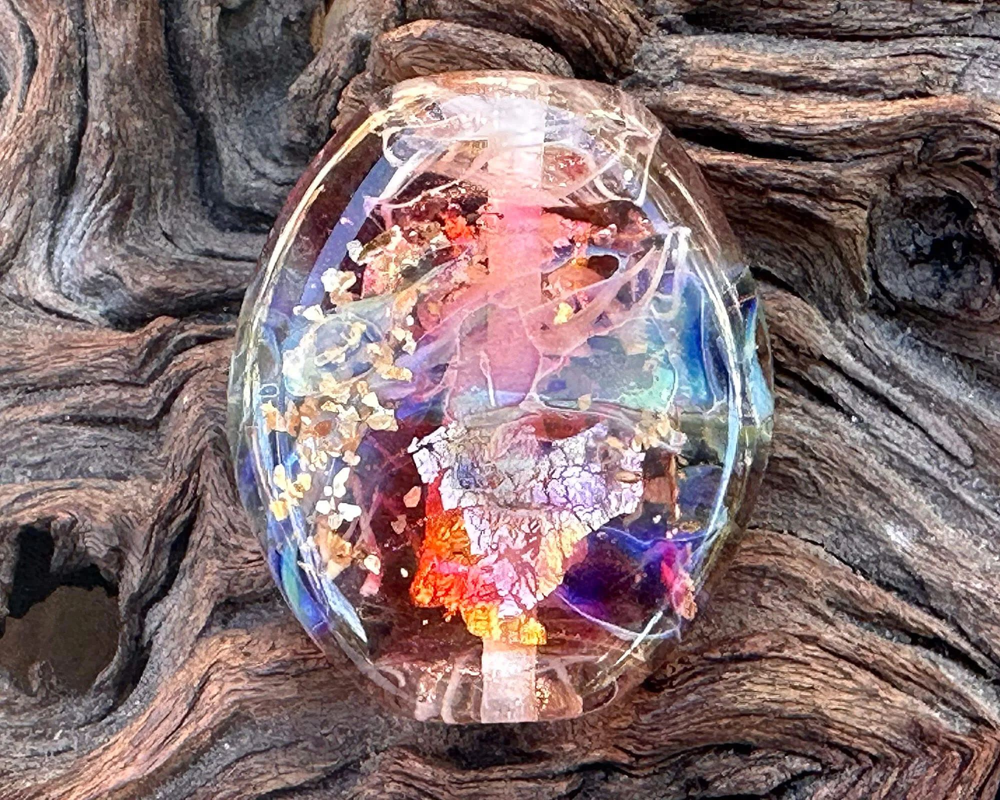 Sunset Pink Lampwork Focal Bead SRA