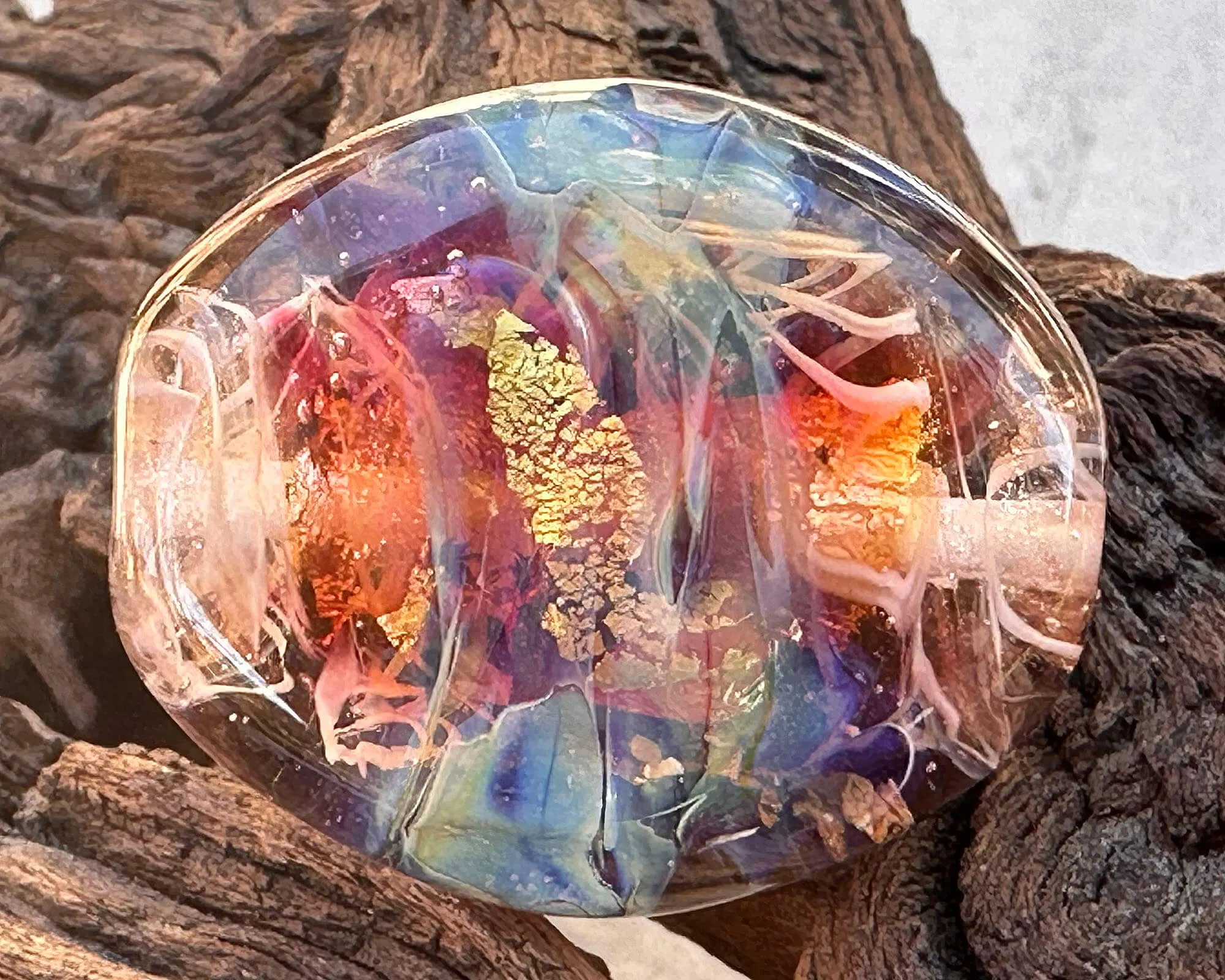 Sunset Pink Lampwork Focal Bead SRA