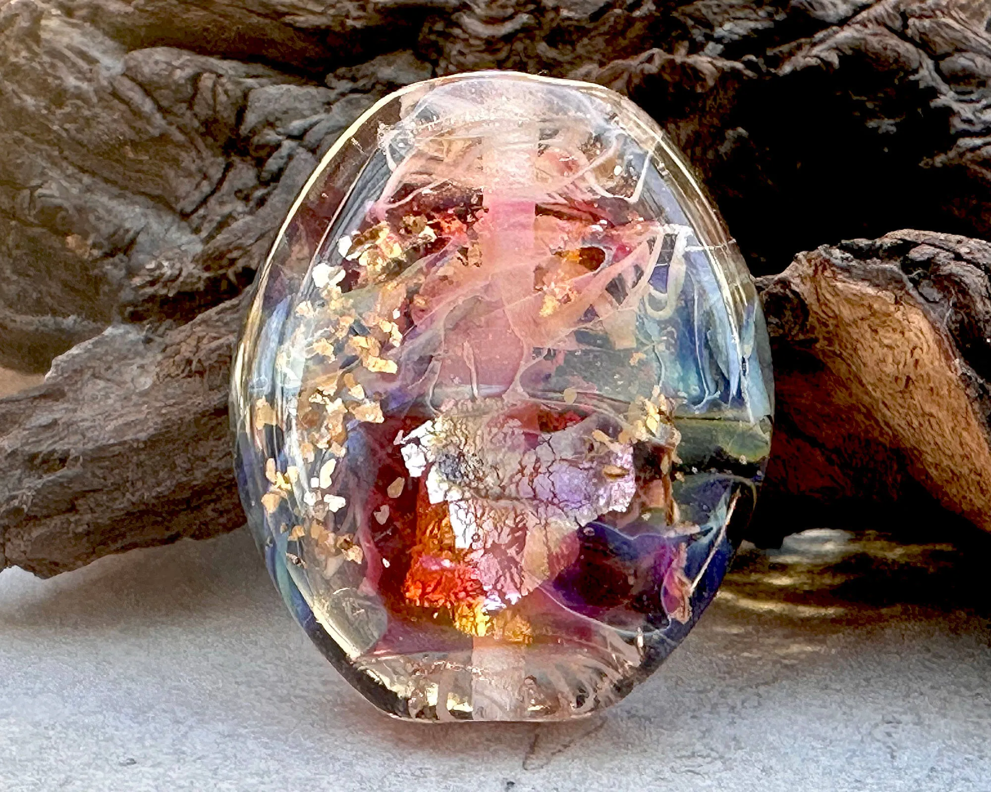 Sunset Pink Lampwork Focal Bead SRA