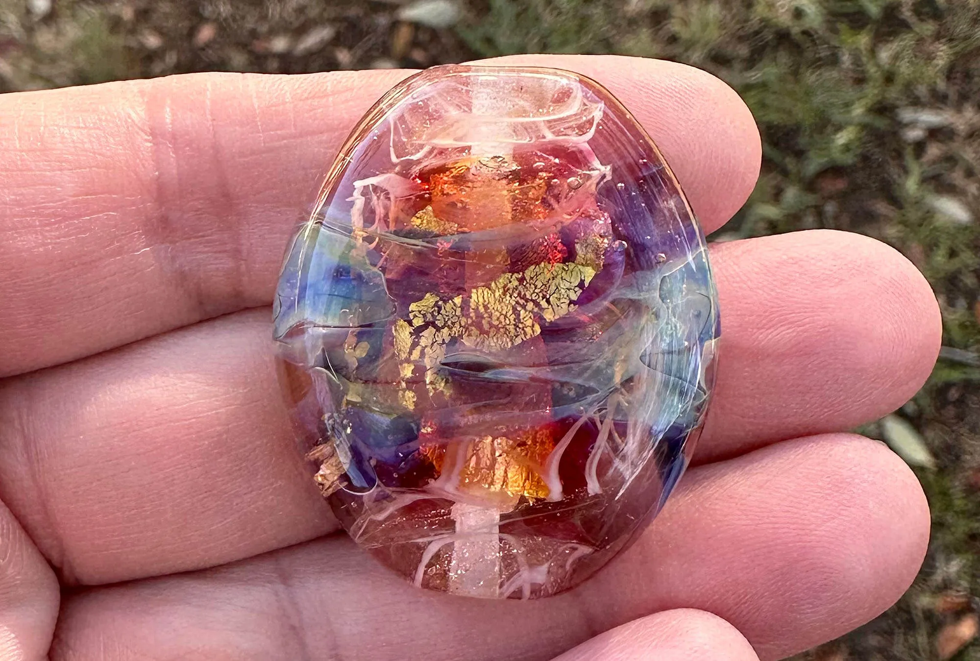 Sunset Pink Lampwork Focal Bead SRA