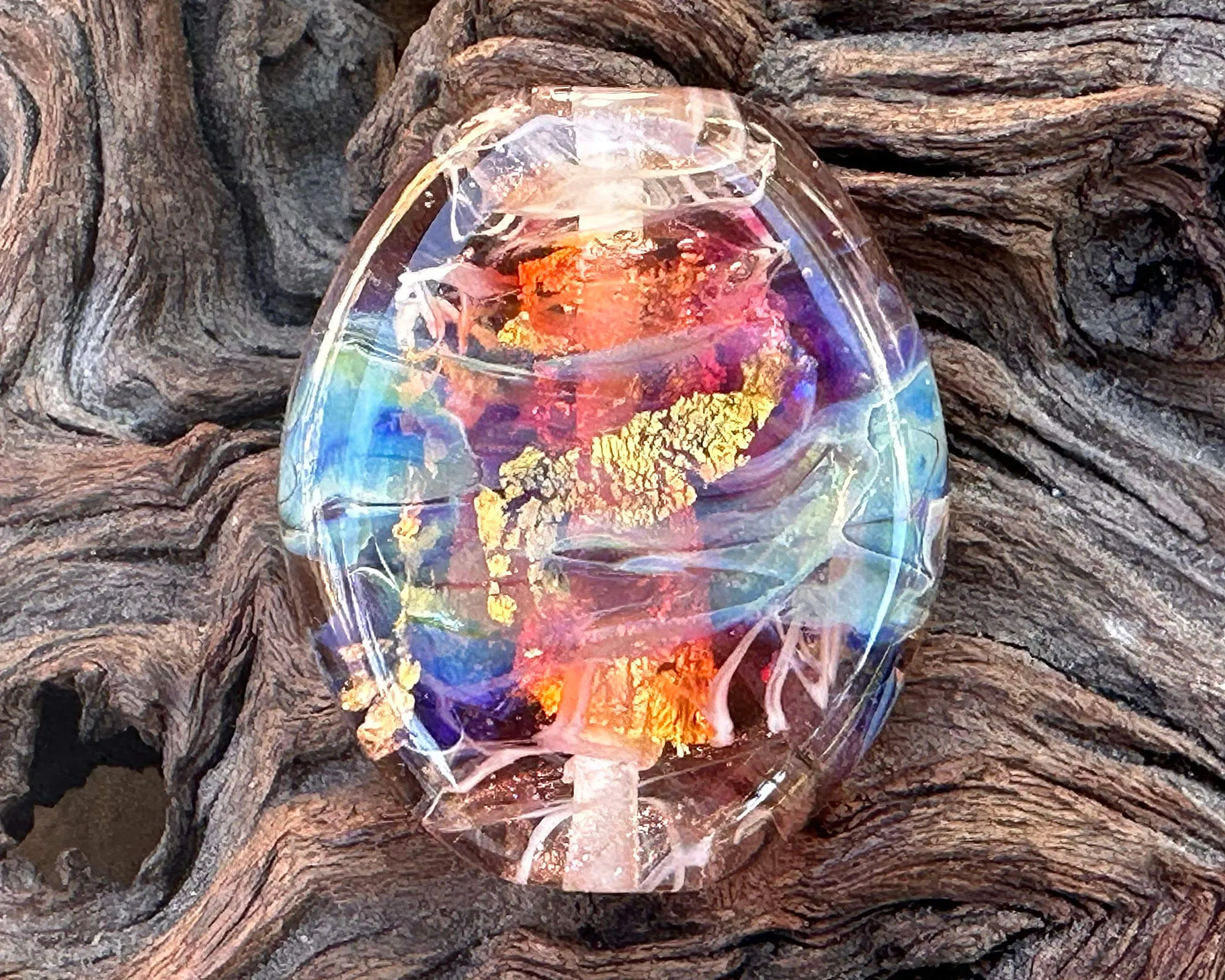 Sunset Pink Lampwork Focal Bead SRA
