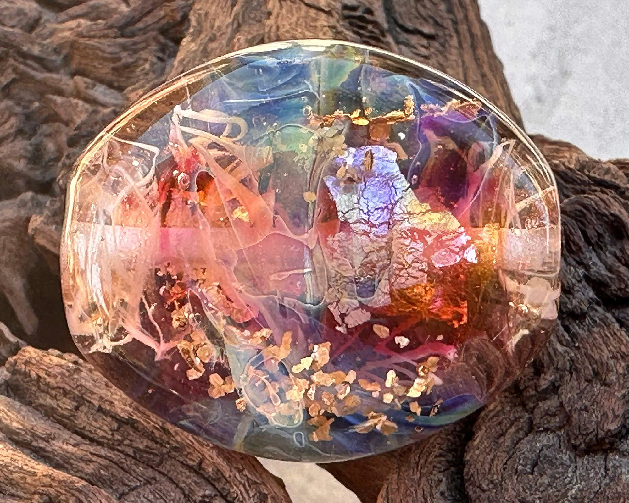 Sunset Pink Lampwork Focal Bead SRA