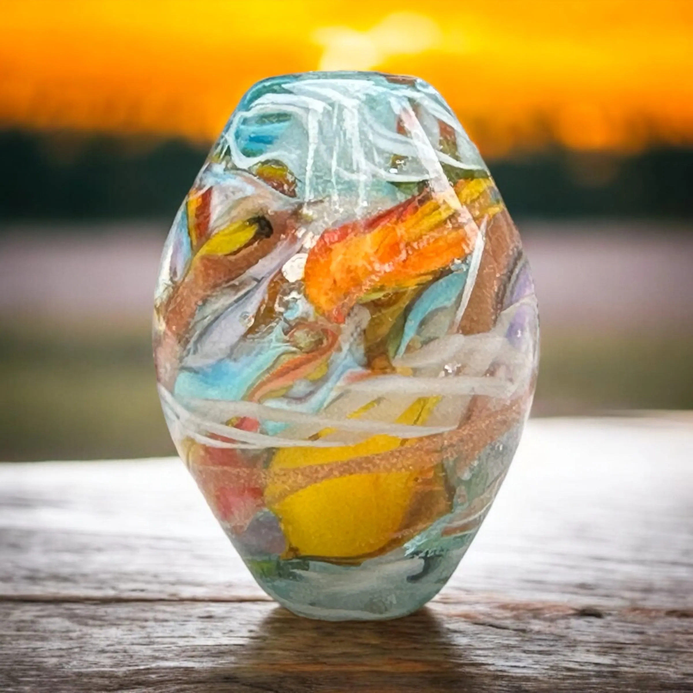 Sunset Rainbow Lampwork Focal Bead SRA