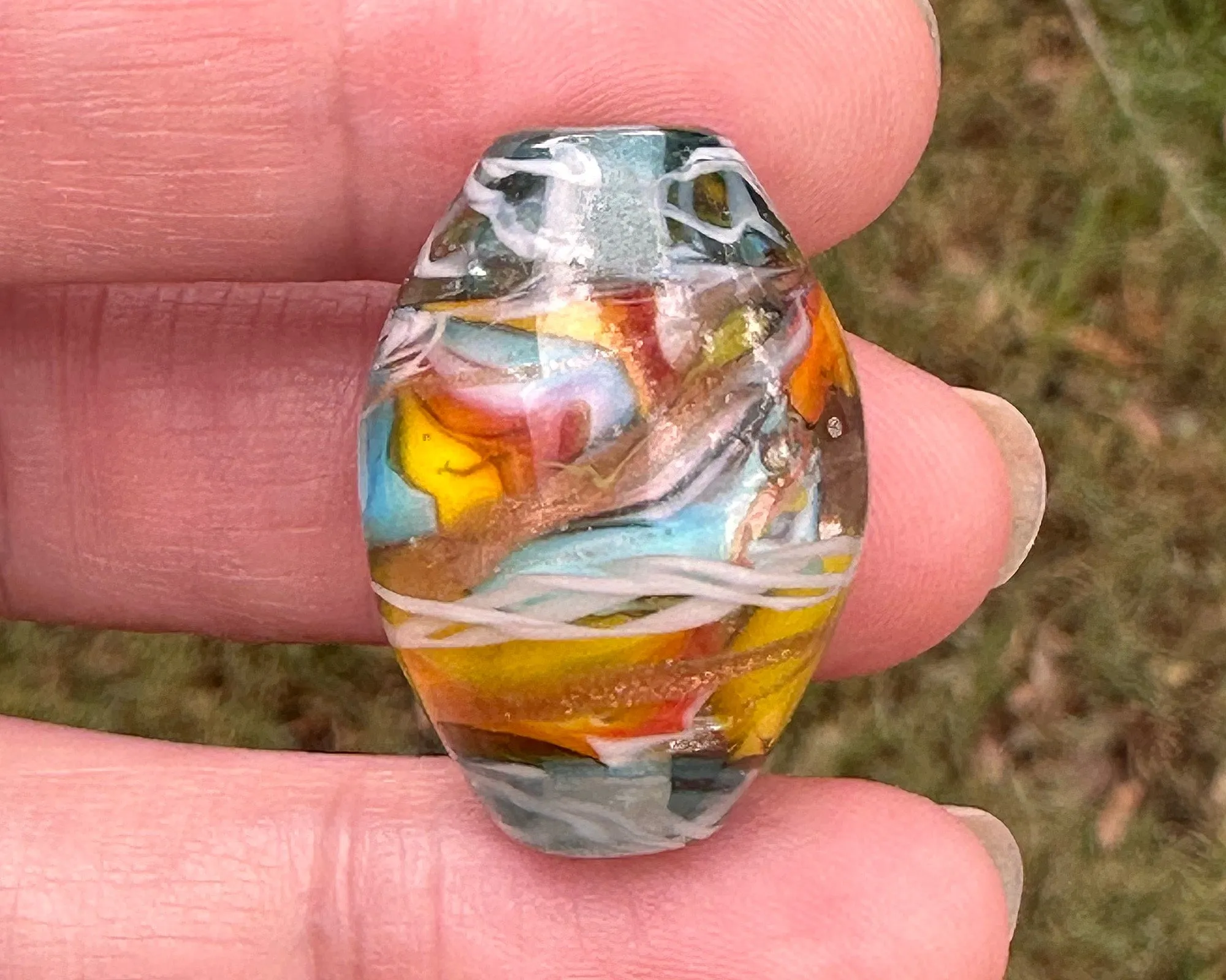 Sunset Rainbow Lampwork Focal Bead SRA
