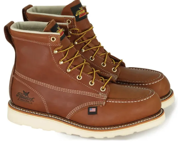 Thorogood Men’s American Heritage Tobacco 6" Steel Toe Maxwear Wedge Work Boots 804-4200