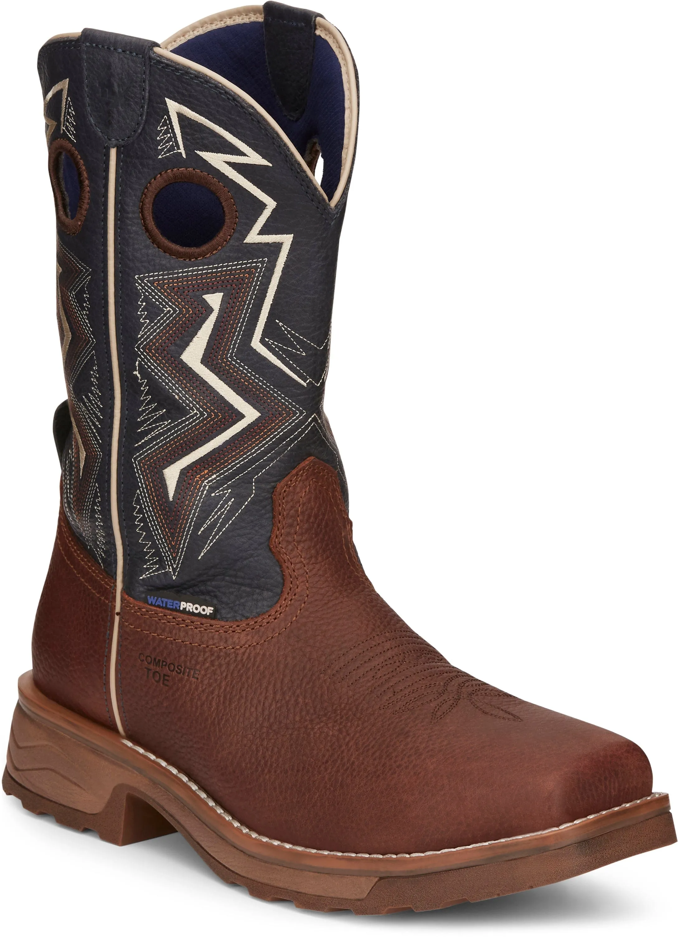 Tony Lama Men's TLX Force Dark Brown Waterproof Composite Toe Western Work Boots TW3402
