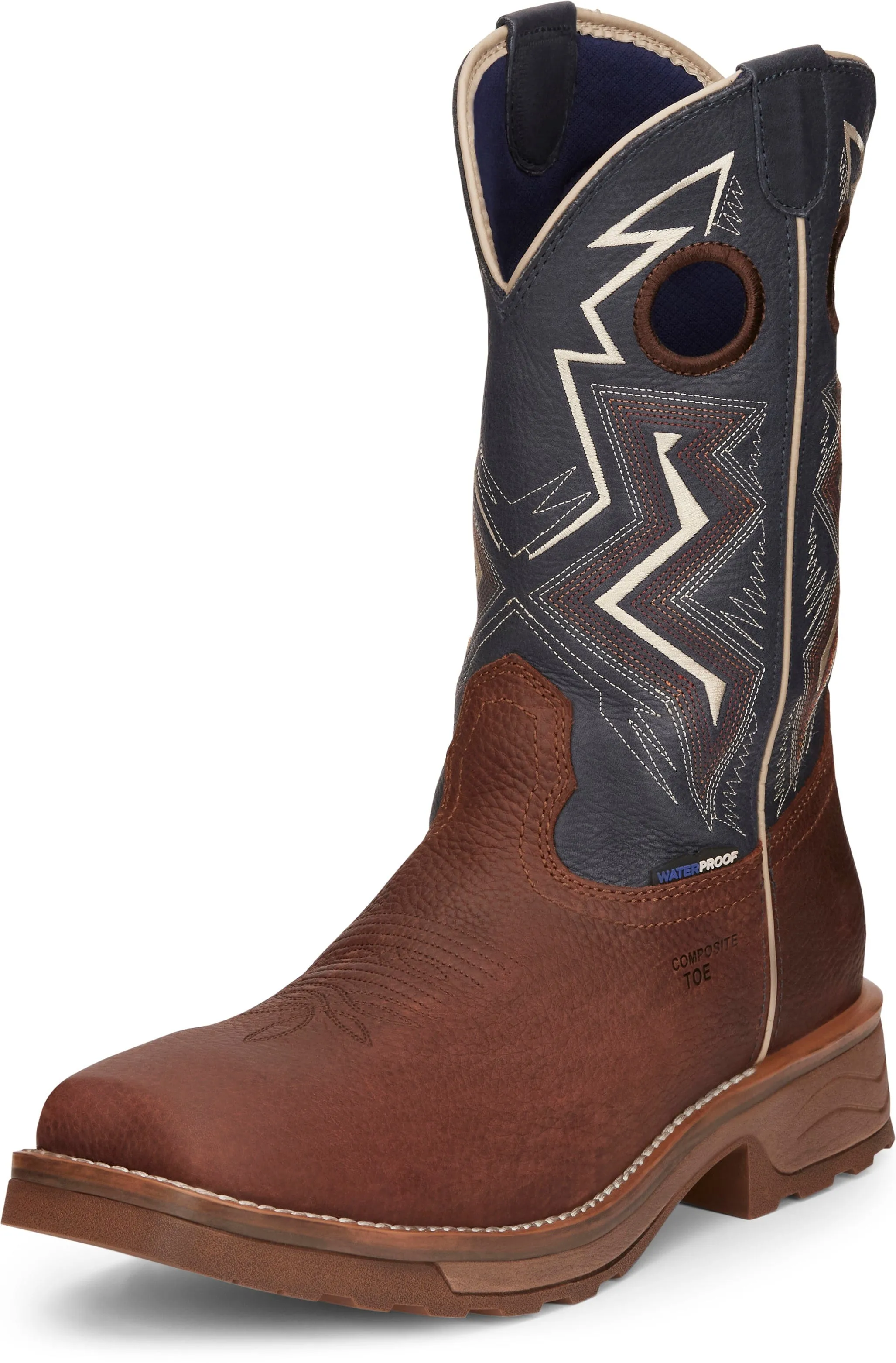 Tony Lama Men's TLX Force Dark Brown Waterproof Composite Toe Western Work Boots TW3402