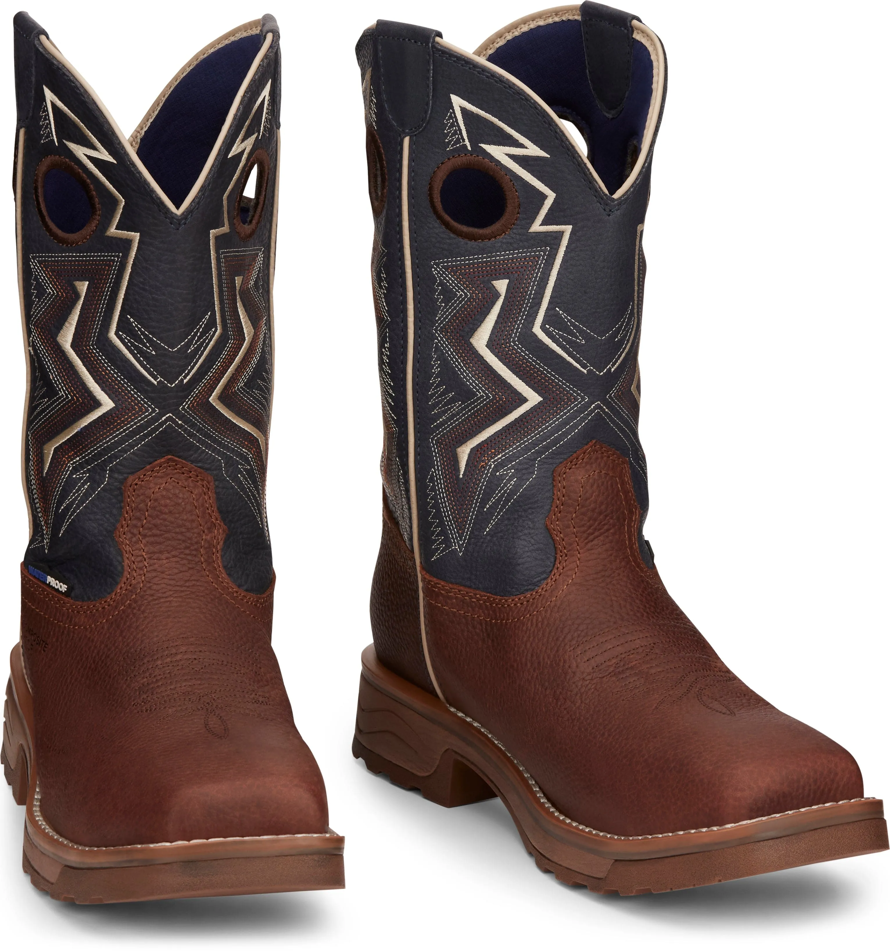 Tony Lama Men's TLX Force Dark Brown Waterproof Composite Toe Western Work Boots TW3402